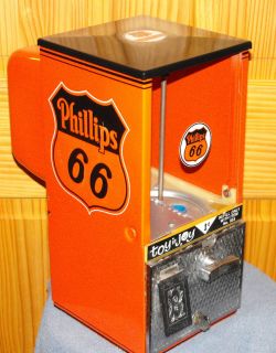 Vintage Toy N Joy Phillips 66 themed vending machine gumball decal