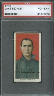 1910 T206 ml Jake Beckley PSA 4 5263 Piedmont 350