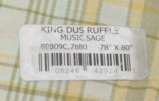   Enterprises King Size Bed Music Sage Dust Ruffle Bedskirt 78 x 80