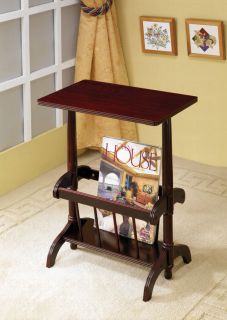Cherry Finish Tea Table with Magazine Rack by Coaster 3237