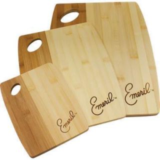 Emeril Kitchenware 3 PC Bamboo Cutting Board Set Natural