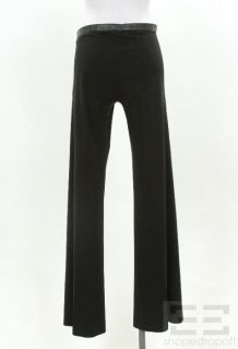 Barbara Bui 2pc Black Leather & Wool Pants Set Size 40