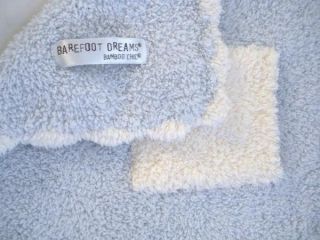 BAREFOOT DREAMS Blue White Bamboo Chic Mini Security Blanket
