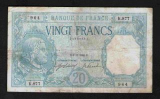 Very RARE 20 Francs Bayard 9 11 1916