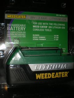 WEED EATER RECHARGEABLE BATTERY 20V LITHIUM ION FOR CORDLESS TOOLS 