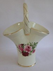 Baum Brothers Formalities Victorian Rose Porcelain Bride Basket 