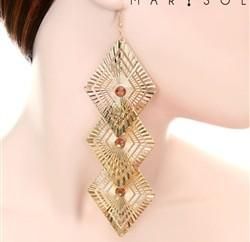 Basketball Wives Inspired Long Jumbo Diamond Shape Earrings Jewelry 5 
