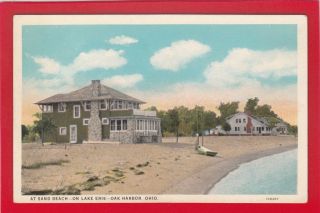OH347 Sand Beach Lake Erie Oak Harbor Ohio Vintage Postcard
