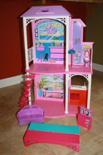 Barbie Beach House Dollhouse 2 Story Furniture Lot