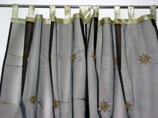 Organza Sheer Curtains Floral Mirror Embroidered Curtains Drapes 