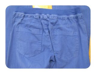   Blue Cotton Drawstring Beachwood Flare Leg Pants Small $128