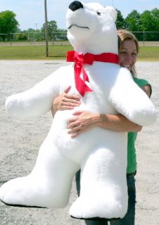 extra large 3 5 feet tall stuffed polar bear big plush artic animal 