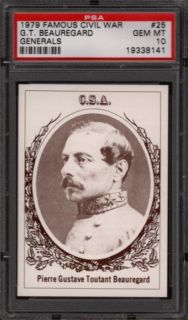   Civil War Generals 25 G T Beauregard Pop 1 PSA 10 N1023538