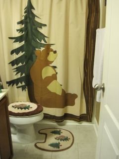 Bear Design Shower Curtain and Bath Accessories as Shown Great Deal 