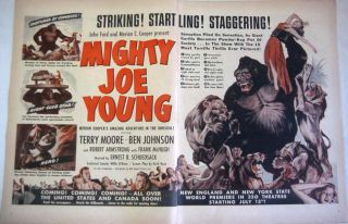 1949 MIGHTY JOE YOUNG MOVIE TERRY MOORE BEN JOHNSON PRINT AD