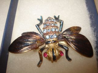 Vintage Weiss Rare Spring Wing Bumble Bee pin   brooch * nice