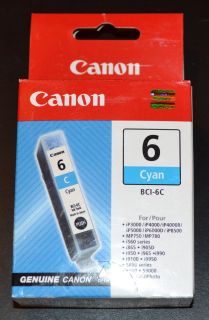 Canon BCI 6C Cyan Ink Cartridge for PIXMA iP8500 New Genuine 100 