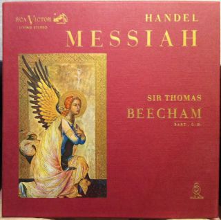 BEECHAM handel messiah 4 LP mint LDS 6409 w Book