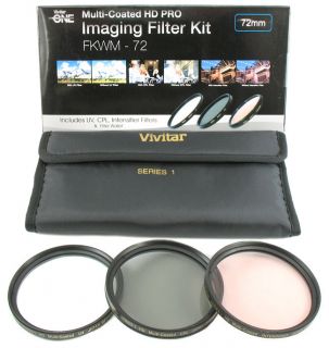 72mm 3 Filter Kit includes useful Warming/ Intensifier Filter