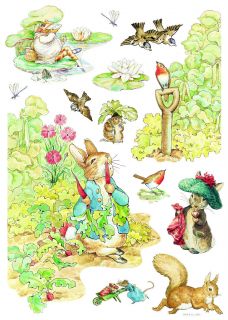 Beautiful Beatrix Potter Bunny Wall Decals Nursery Mural Stickers 