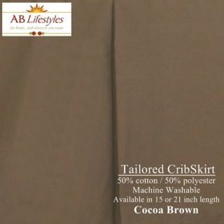 Tailored Cribskirt Crib Dust Ruffle Cocoa Brown 15 inches Long New 