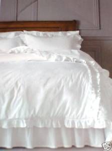 Simply Shabby Chic Full Queen Size White Comforter Set Ruffle Heirloom 