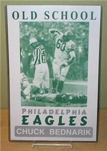 Chuck Bednarik Old School Philadelphia Eagles Poster