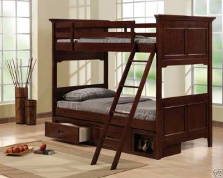   Twin Youth Bunk Bed Set Under Storage Drawers Bedroom Furniture