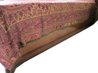 Purple Cashmere Jamavar India Bedspread Bedding Sofa Throw Reversible 