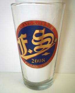 THE FLYING SAUCER Pint Beer Glass 2008 Commemorative HTF