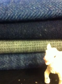 100% Wool ~ Primitive Blue Bundle ~ rug hooking ~ penny rugs 