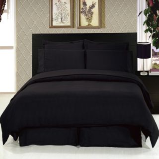 Black 8 Piece Bed in A Bag Complete Bedding Set Sheet Set Duvet Shams 