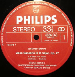 HENRYK SZERYNG brahms violin concerto in d LP Mint  6866 063 Vinyl 