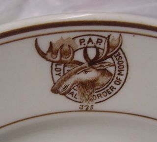 Vintage Loyal Order of The Moose Restaurant Plate Logo