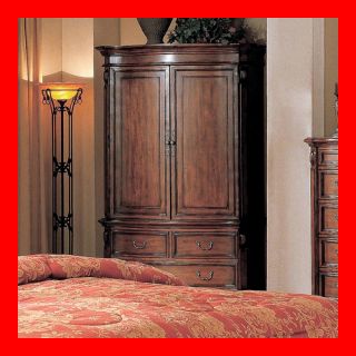   Formal Cherry Color Wood TV Armoire Only Bedroom Furniture