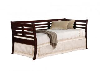 Day Bed Contemporary Style w Pop Up Trundle Options Cappuccino Finish 