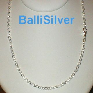 St Silver 3 8mm Round Rolo Belcher Chain Necklace 22