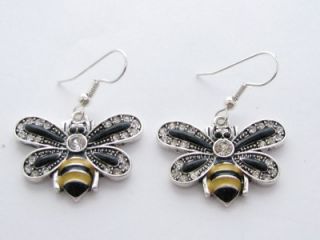 bumble bee crystal fashion earrings jewelry