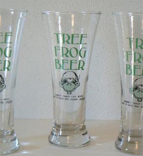   set of 4 tree frog beer glasses each stands 7 1 4 inches high and