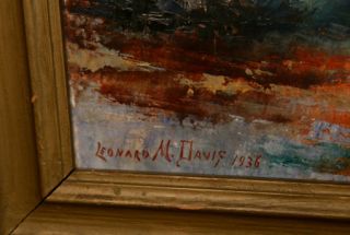 Antique Painting Listed Artist Leonard M Davis 1936