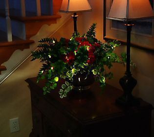 Bethlehem Lights Battery Operated Mixed Plant Hanging Basket with 