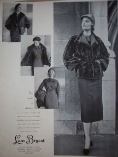 1950 Vintage Lane Bryant Scotch Mole Womens Jacket Fur Coat Fashion 