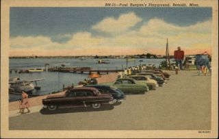 Bemidji MN Paul Bunyans Playground Harbor Old Postcard