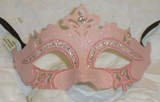 Pastel Lt Light Pink Princess Crystal Mardi Gras Masquerade Mask