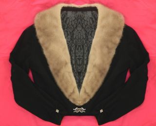 Bernhard Altmann Black vintage cashmere sweater with detachable mink 