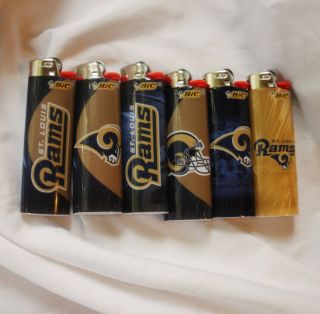 NEW* NFL BIC LIGHTERS*ST.LOUIS RAMS FULL SIZED BIC LIGHTERS *NEW AND 