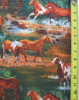 Rivers Bend Scenic Horse Wild Wings 100% Cotton Quilt Fabric BTY Yards 