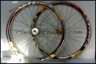   Bearing 51mm Super Deep V Fixie Bike Wheelset Wheels Rims Gold 700c