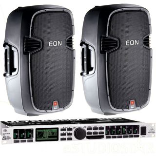 Pair 2 JBL EON515XT Speakers w Behringer DCX2496 Eon 515 XT EON515 New 