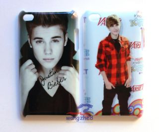 New 2pcs Justin Bieber Signature Hard Back Case Cover for iPod Touch 